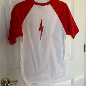 Red and White Lightning Bolt Top